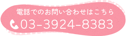 電話でのお問い合わせはこちらから  TEL 03-3924-8383